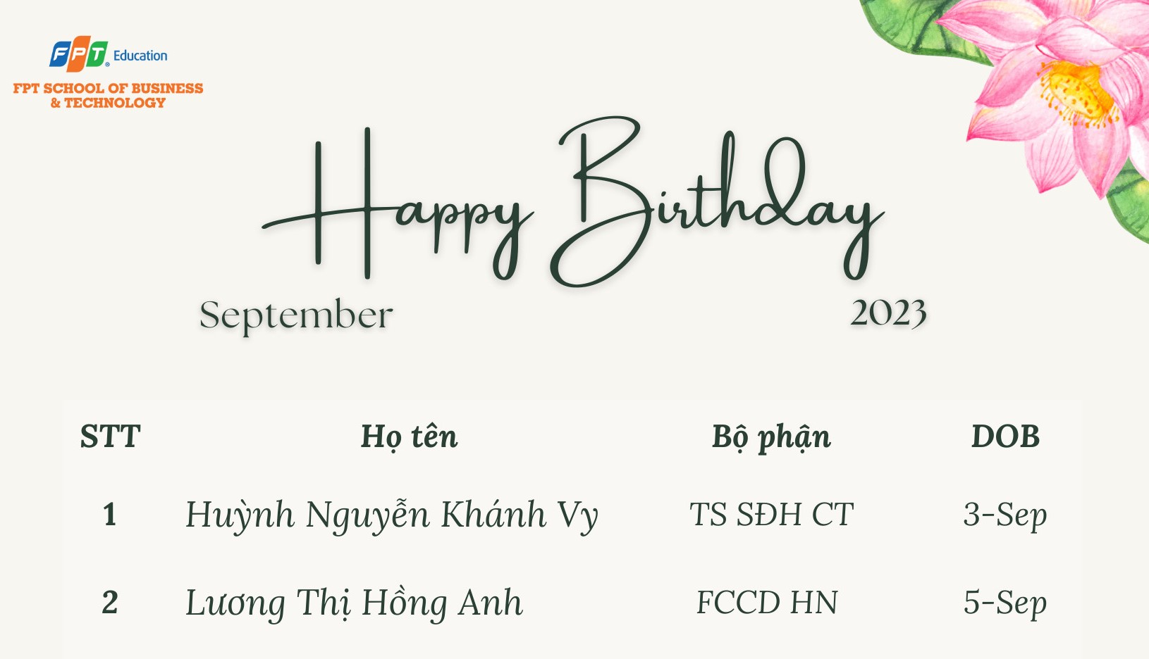 Happy Birthday to FSB Angels  in September ❤