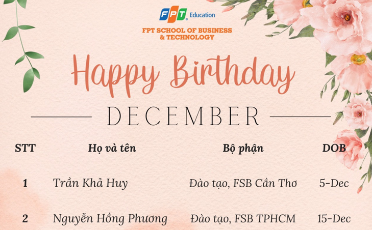 Happy birthday Tháng 12 💕💕💕