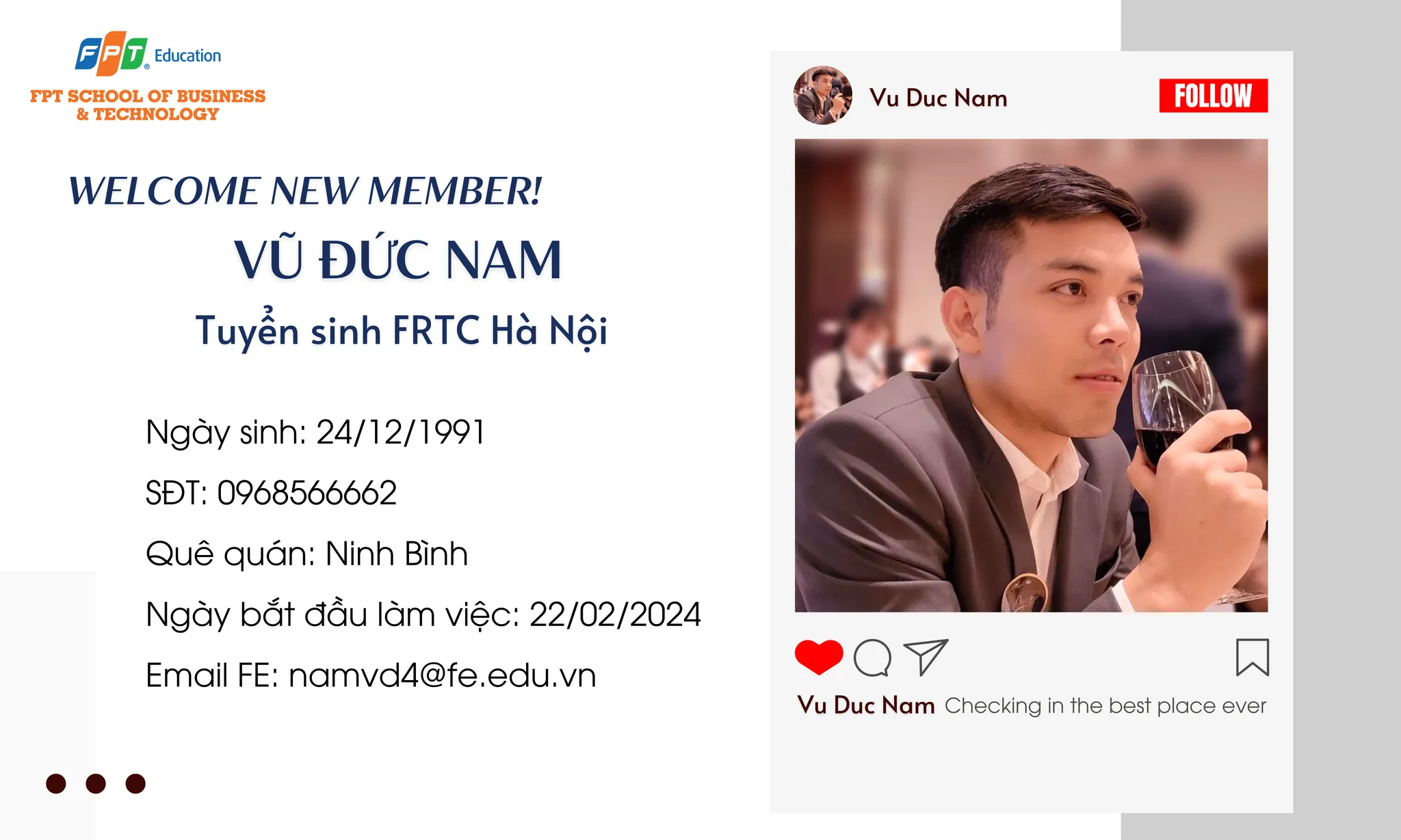 Chào đón thành viên mới – FRTC Hà Nội
