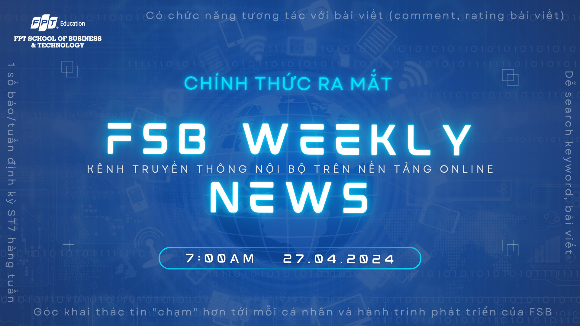 Đúng 7h00: Chính thức chào đón FSB Weekly News!!!