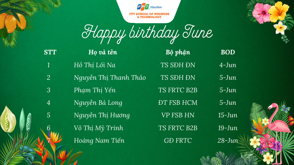 Chúc mừng sinh nhật tình yêu Tháng Sáu