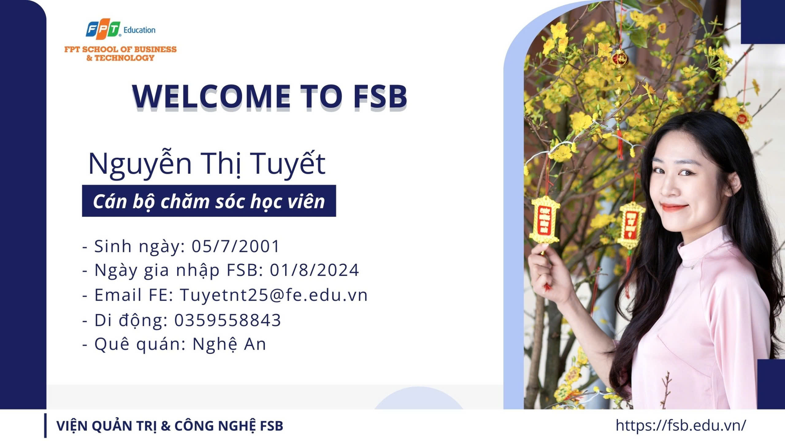 Gương mặt Gen Z xinh đẹp gia nhập team CSD Đà Nẵng: Ms. Nguyễn Thị Tuyết