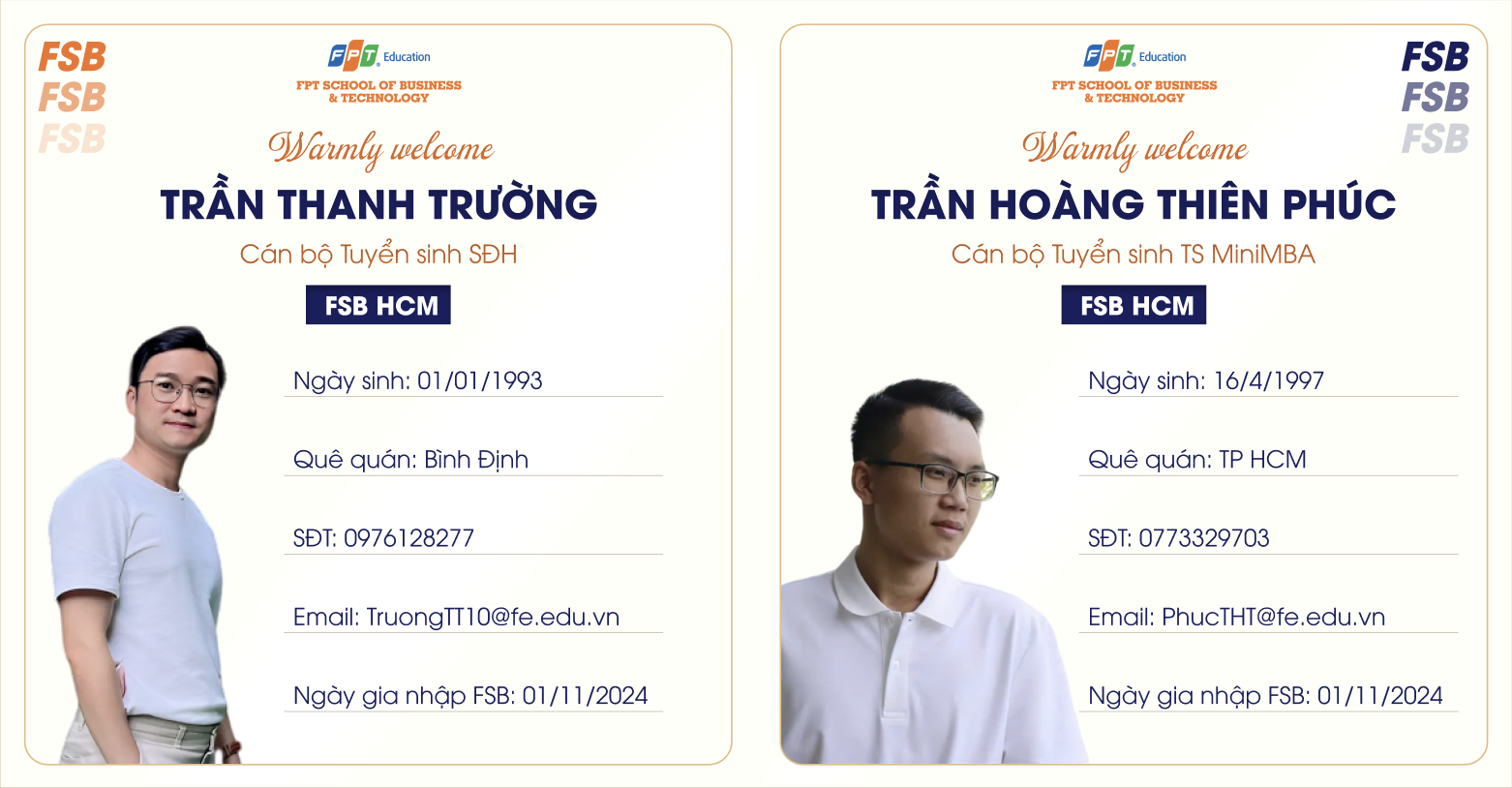 FSB HCM đón thêm “hai chàng trai vàng trong làng tuyển sinh”