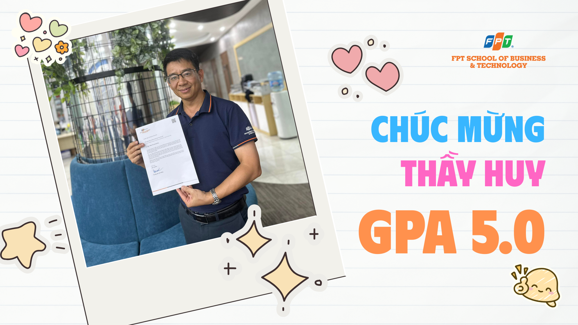 Thầy Huy và điểm GPA 5.0 tuyệt đối đầy bùng nổ