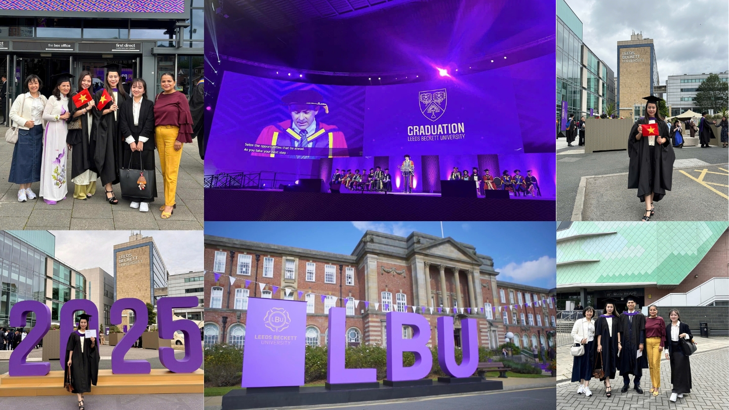 Tự hào cùng các Tân Thạc sĩ LBM tại lễ tốt nghiệp Leeds Beckett University – UK