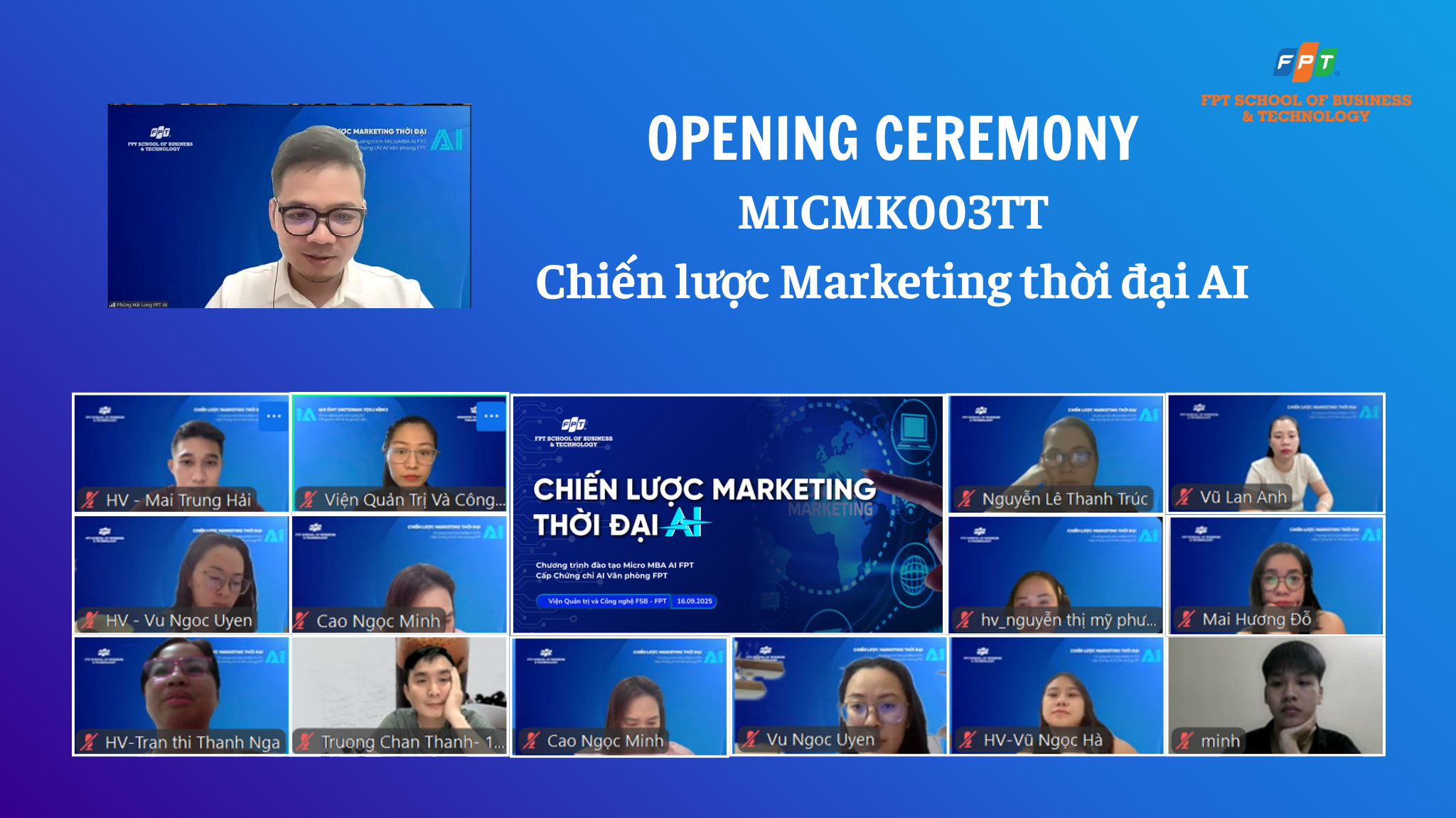 Chính thức Khai giảng lớp học MICMK003TT