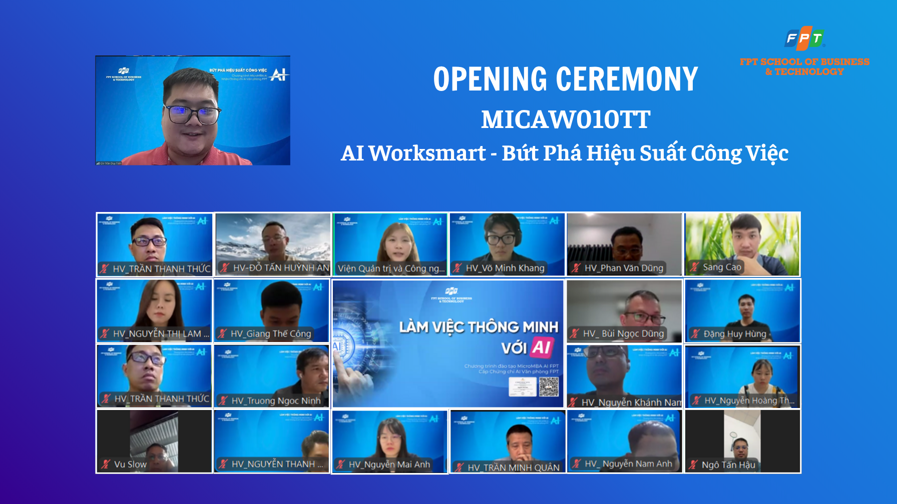 FRTC B2C: Khai giảng khóa học MICAW10TT