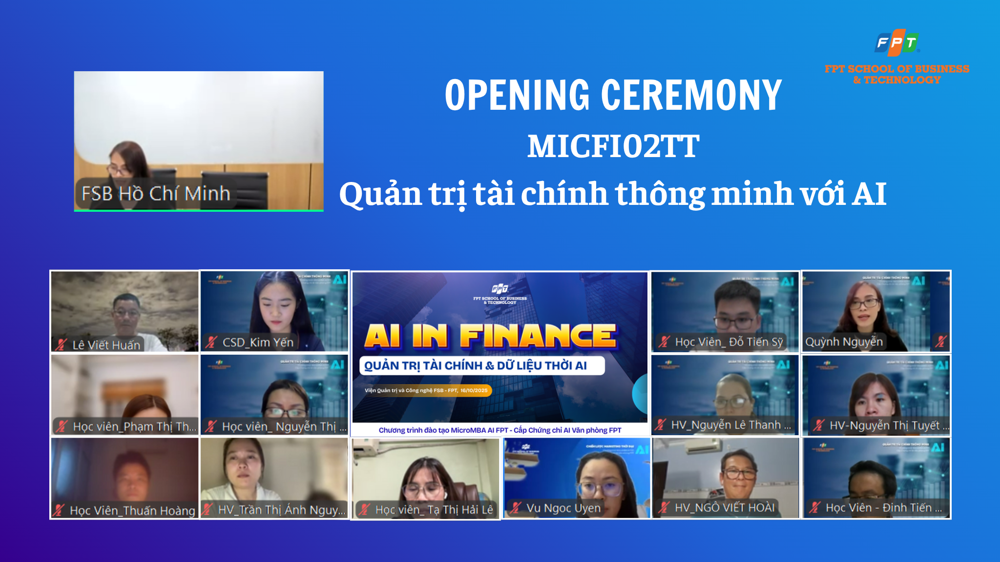 FRTC B2C: Chính thức Khai giảng Khóa học MICFI02TT