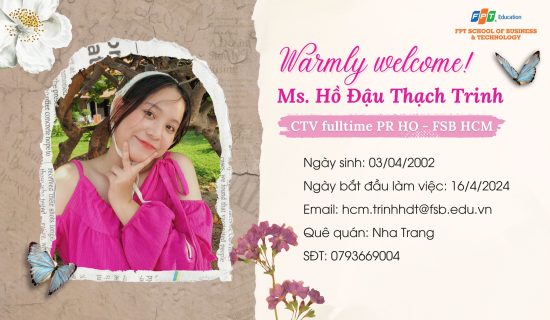 Thành viên mới PR FSB – Ms. Hồ Đậu Thạch Trinh