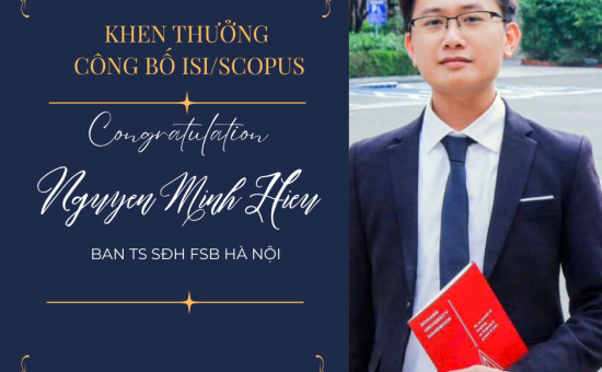 Chúc mừng cán bộ FSB Hà Nội đạt khen thưởng công bố ISI/Scopus
