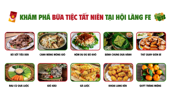 Khám phá bữa tiệc tất niên tại Hội làng FE 2024 Hà Nội