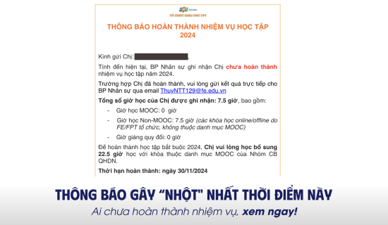 Thông báo gây “nhột” nhất thời điểm này: Ai chưa học đủ 30 giờ, xem ngay!