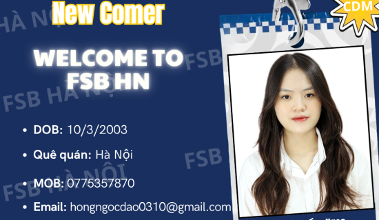 Welcome Ms “đá quý” Hồng Ngọc (Cán bộ P. TS LKQT Hoa Kỳ)