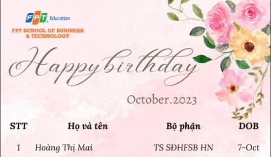 Chúc mừng sinh nhật Mùa Thu tháng 10.