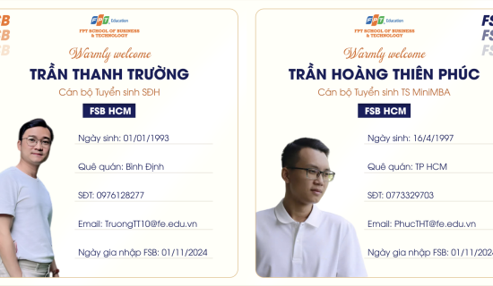 FSB HCM đón thêm “hai chàng trai vàng trong làng tuyển sinh”