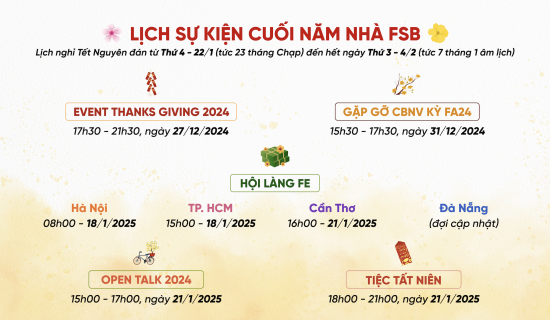 Cùng nhau “chạy nước rút” với lịch sự kiện cuối năm của FSB