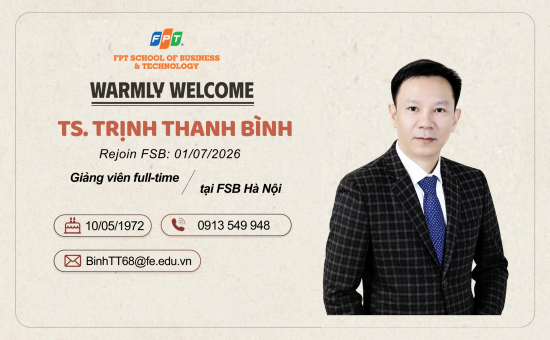 Welcome on board, TS. Trịnh Thanh Bình!