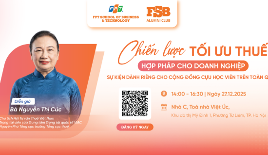 [FSB Alumni Workshop #12] Chiến lược Tối ưu Thuế hợp pháp cho Doanh nghiệp