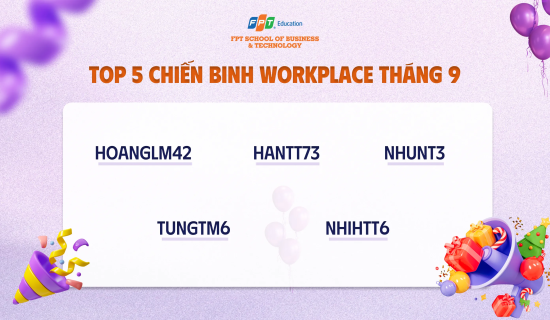 Chúc mừng 5 “chiến binh” tương tác đình đám nhất trên Workplace tháng 9