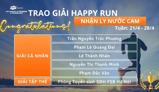 Công bố Runners có thành tích thi đua xuất sắc tuần (21/04 – 28/04/2024)