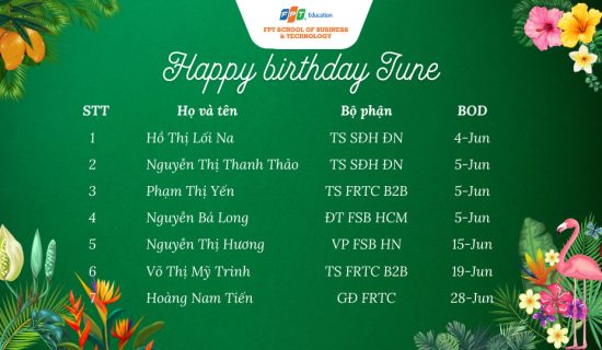 Chúc mừng sinh nhật tình yêu Tháng Sáu